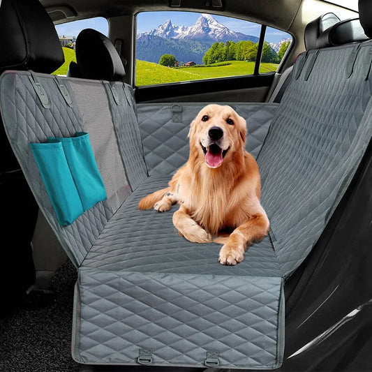 Double Zipper Car Pet Seat Pad: Waterproof Dirt-Resistant Cushion for Solid Color Cars - Suitable for Multiple Models, Rear Seats Protection - 143×153CM