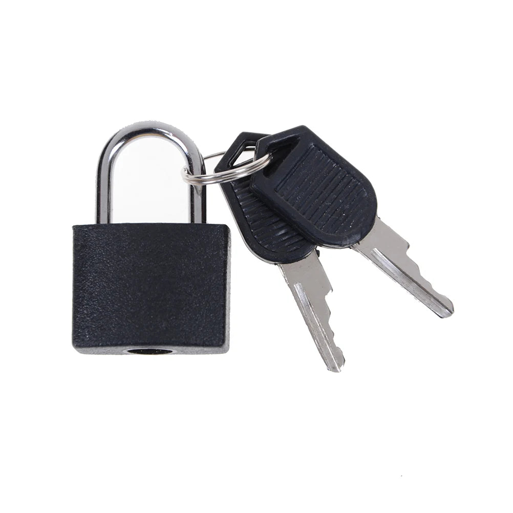 Mini Steel Padlock 6 Colors - Strong Travel Suitcase Lock with 2 Keys for Anti-Theft Protection