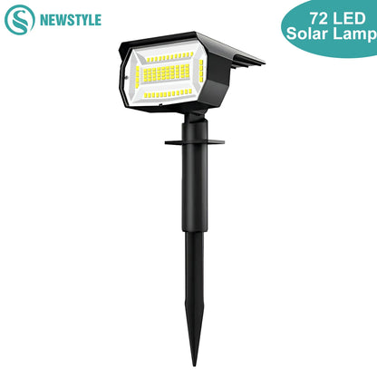 72/68 LED Solar Landscape Lights: IP65 Waterproof Outdoor Solar Garden Spotlight with 3 Modes - Yard Lawn Walkway Lighting