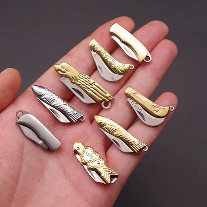 Mini Pocket Knife Keychain - Multifunctional Fruit Knife Pendant for Women and Men, Key Ring Holder and Bag Gift Charm