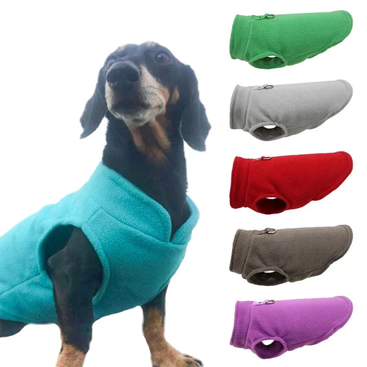 Warm Fleece Dog Jacket with D-Ring - Pet Vest for Small Dogs and Cats - French Bulldog and Chihuahua Costumes