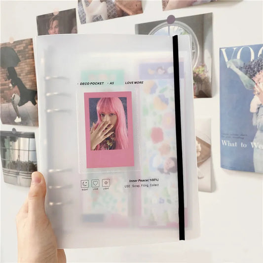 A5 Kpop Binder Photocards Holder Album - Heart Photo Card Collection for Students and School Stationery - Perfect Birthday Gift (3 Inch Album Included)