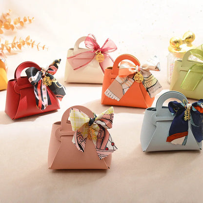 60pcs Leather Gift Bags with Ribbon: Ideal for Easter, Eid, Wedding Guest Favors, and Party Gifts