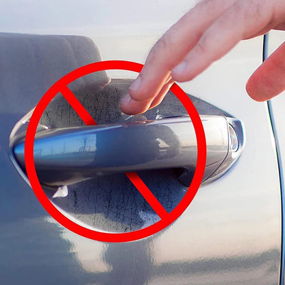 10pcs Car Door Handle Protective Film - Transparent Scratch Sticker for Door Handles - Self-Adhesive Paint Protector with Scraper