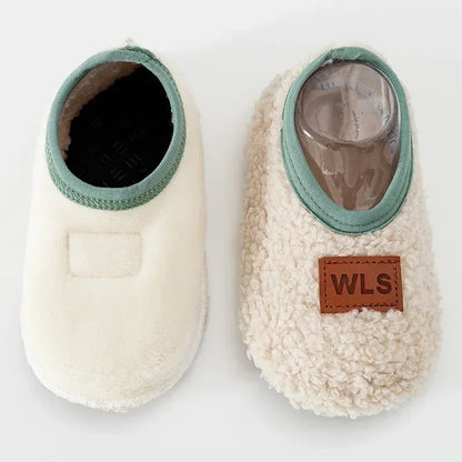 Winter Warm Plush Baby Slippers - Toddler Anti-Slip Soft Indoor Walking Shoes for Boys and Girls