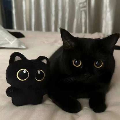 10cm Cute Black Cat Plush Toy - Small Pendant, Cuddly Pillow Cushion Doll for Boys and Girls, Perfect Birthday Gift