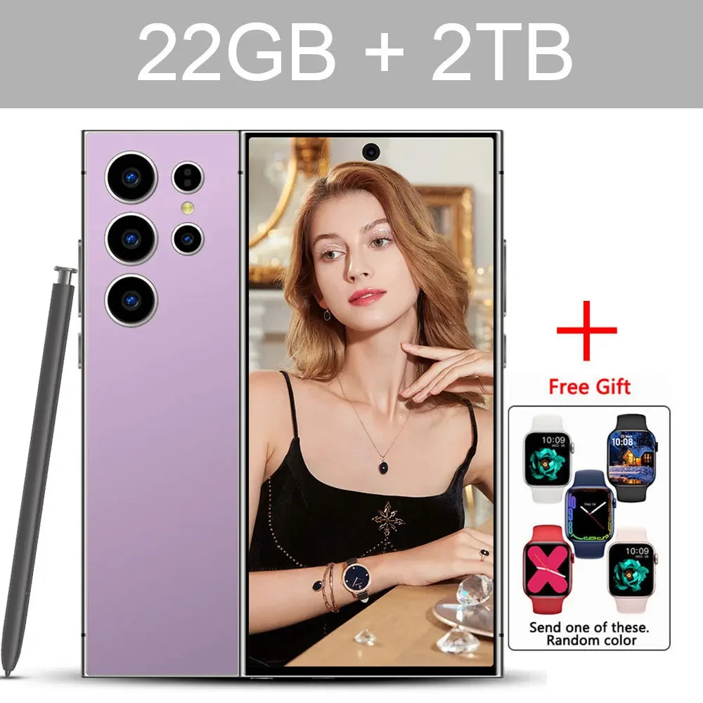 New S24 Ultra 7.3" HD Smartphone - Global Version, 4G/5G, Dual SIM, Android 14, 7800mAh Mobile Phone