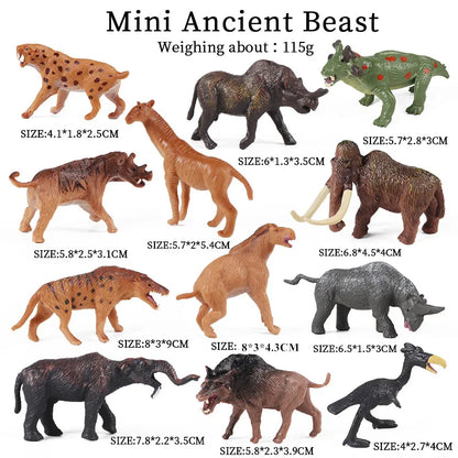 Oenux Montessori Miniature Animal Model Set - Lion, Shark, Horse, Dinosaur Figurines for Educational Play and Zoo-Themed Gifts for Kids