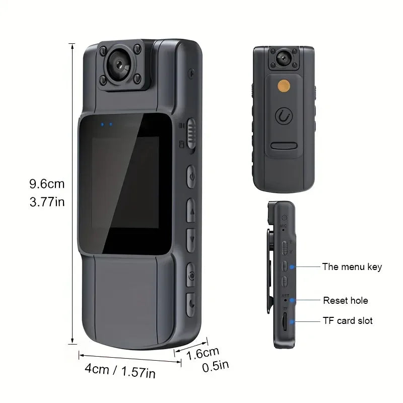 HD 1080P Handheld Driving Recorder - Back Clip Law Enforcement Instrument with Infrared Night Vision, WiFi Portable Smart Camera