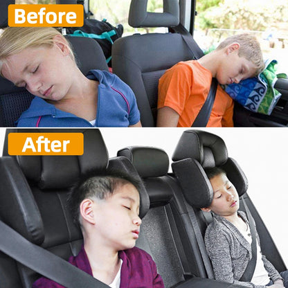 Memory Foam Car Neck Headrest Pillow Cushion - Telescopic Support for Cervical Spine Comfort - Ideal for Adults & Children for Sleep and Side Head Support