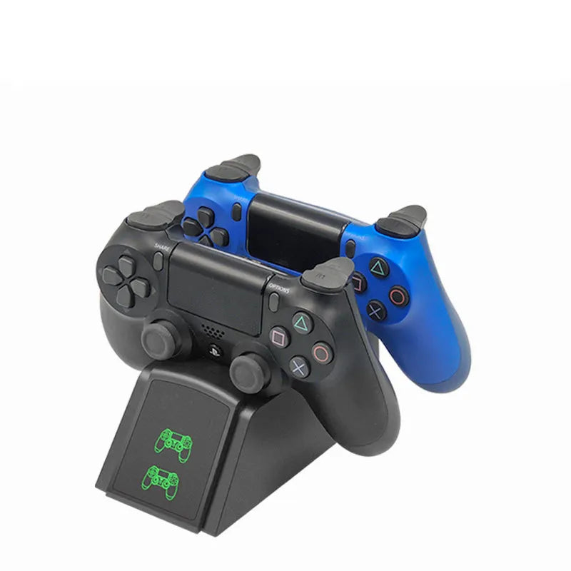 PS4 Controller Charger: Dual USB Fast Charging Dock Station for Sony PlayStation 4 - Compatible with PS4/PS4 Slim/PS4 Pro Gamepads