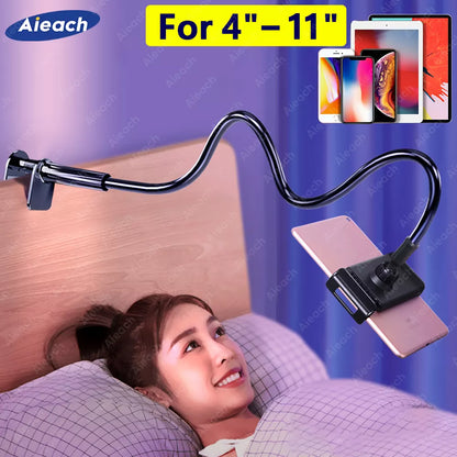 Flexible Gooseneck Tablet Mount: Hands-Free Bed & Desk Holder for iPad, Samsung, Xiaomi (4.7-11 inch) - Phone & Tablet Stand