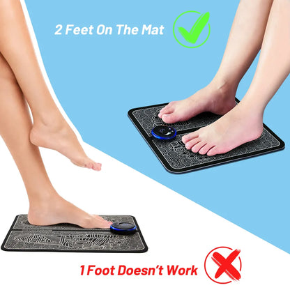 Electric EMS Foot Massager Pad - Foldable Massage Mat for Muscle Stimulation, Pain Relief, and Relaxation