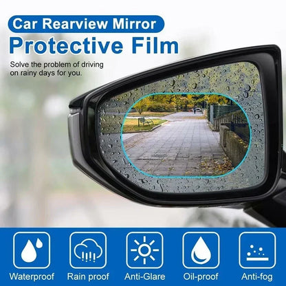 Car Rearview Mirror Protective Film - Anti-Fog, Anti-Glare, Waterproof, Rainproof Clear Membrane Sticker