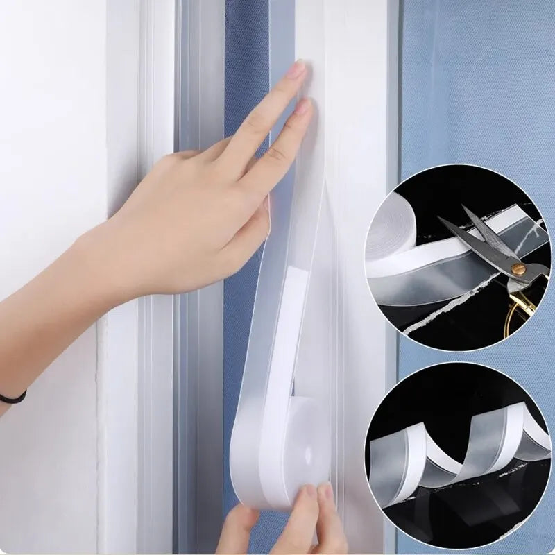 Transparent Windbreak Sealing Strip for Balcony Sliding Windows - Weatherproof and Durable