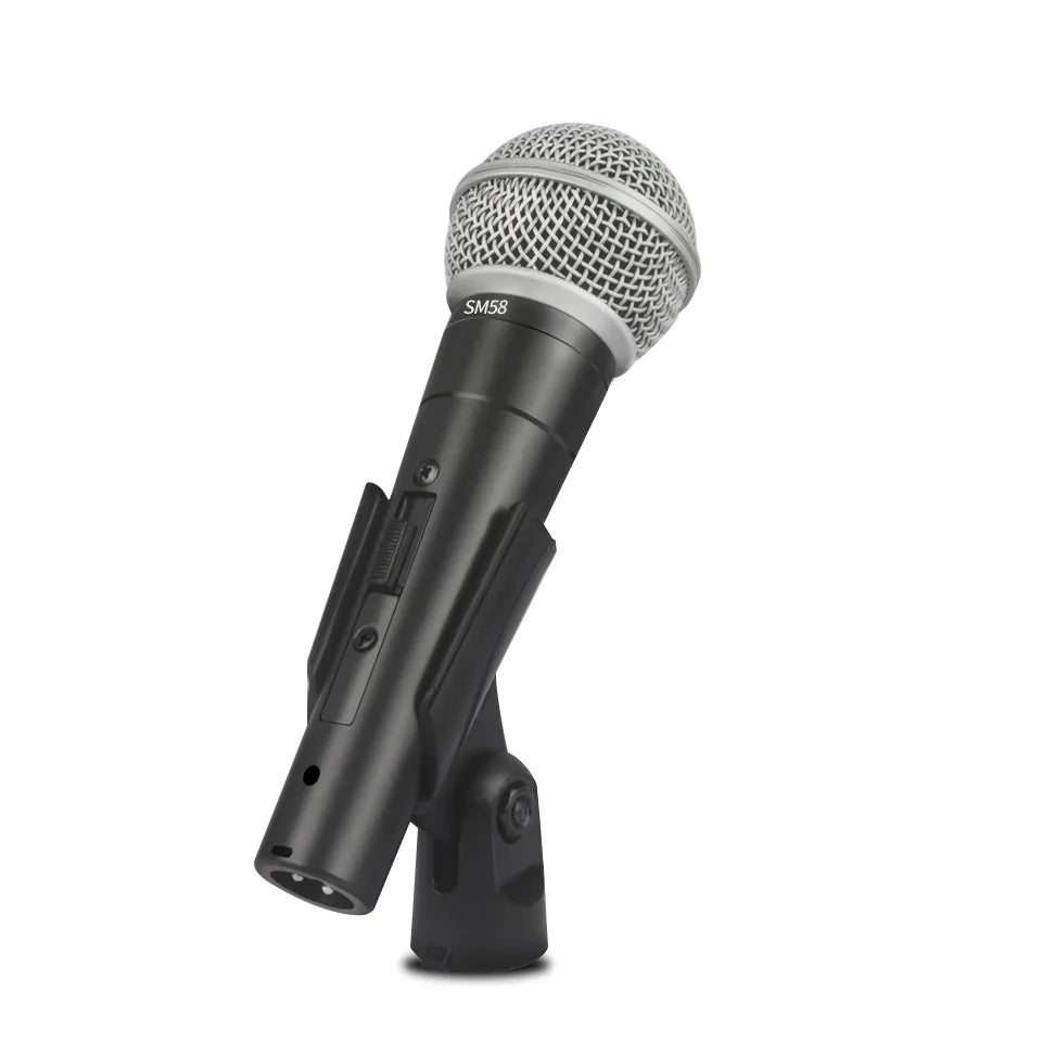 Professional Metal SM58 Cardioid Dynamic Microphone: Wired Mic for Stage Singing, Karaoke, Recording Vocals - Shure BBOX Compatible