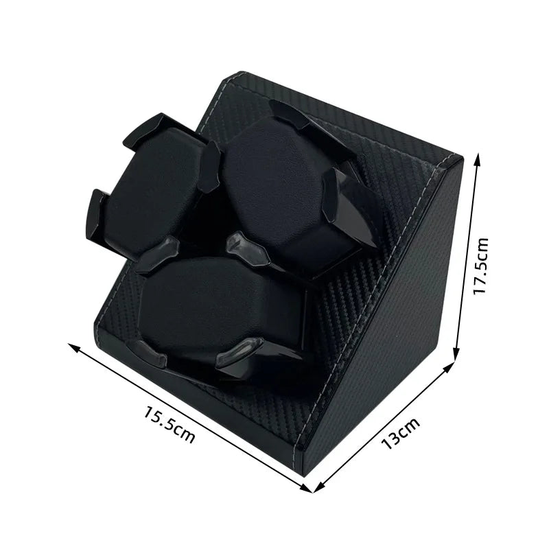 Watch Winder for 3 Automatic Watches | 2 Rotation Modes | PU Clock Storage Case with Memory Cotton