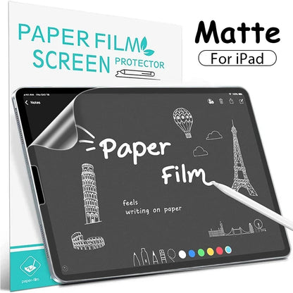 Paper-Like Matte Film Screen Protector for iPad Pro 12.9"/12.9", 11" 2022, Air 4/5/3, 10th/9th/8th/7th Generation, Mini 6 - Writer