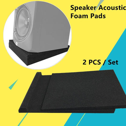 2pcs High-Density Acoustic Isolation Foam Pads - 30x20x4.5cm Soundproof Studio Monitor Speaker Isolator Panels