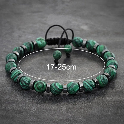 4 Styles Fashionable Malachite Bracelet – Natural Stone Beads Bracelet for Men and Women – Perfect Valentine's Day Gift