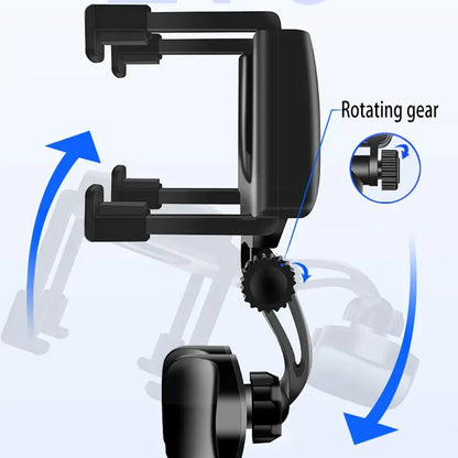 Foldable Car Rearview Mirror Mount Phone Bracket - Navigation GPS Stand, Adjustable Phone Holder for Car Accessories