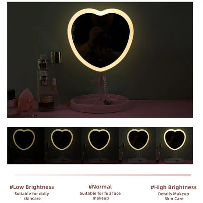 Portable LED Light Makeup Mirror | Compact Hand Folding Vanity Mirror with Cosmetic Lamp | Perfect Gift for Beauty Lovers