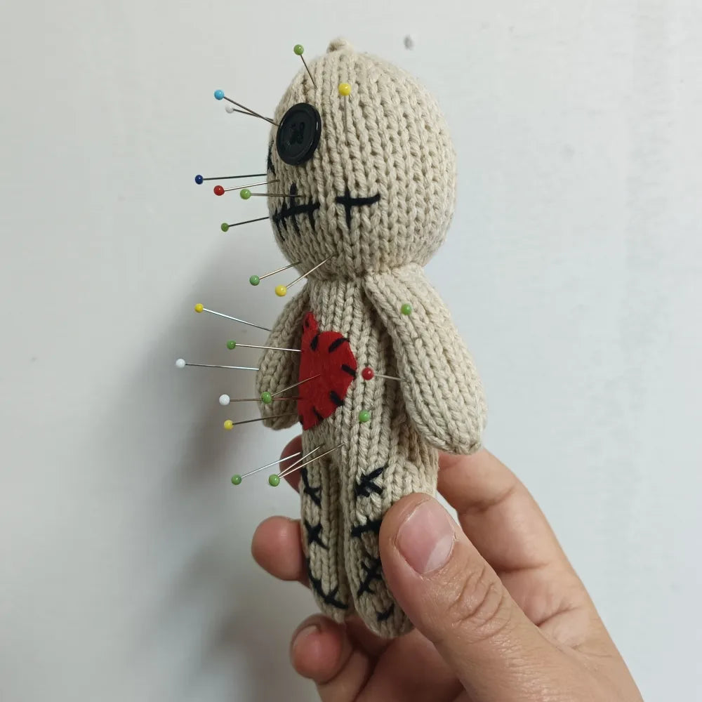 Halloween Scary Voodoo Dolls - Creepy Ghost String Plush Pin Needle Holder - Horror Christmas Ornaments for Witchcraft Tricks