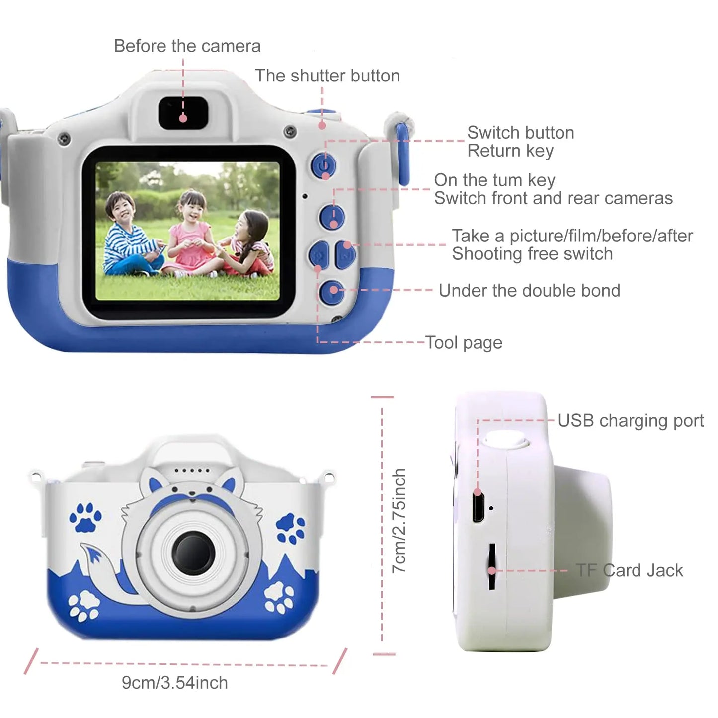 40MP HD Kids Digital Camera – Cartoon Style Tiny Video Camera Toy | Perfect Christmas and Birthday Gifts for Children