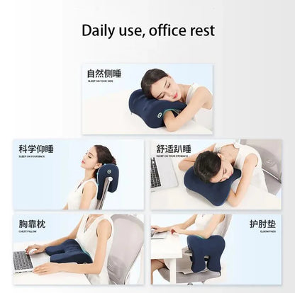 Memory Foam Neck Support Pillow – Orthopedic Rest for Office, Lunch Break, Travel, and Desk Naps, Ideal Headrest for Students