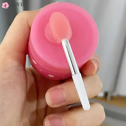 Silicone Lip Balm Brush with Sucker Dust Cover: Cosmetic Makeup Tool for Lip Masks, Lipstick Application - Includes Storage Box - 1 Piece