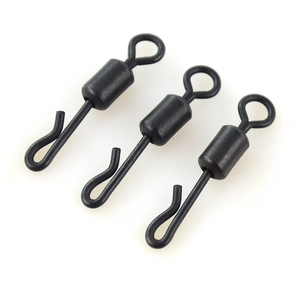 20pcs Quick Change Stainless Steel Carp Fishing Swivels: Terminal Tackle Accessories for Carp Fishing Rig - AE007