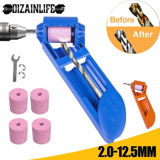 Portable Drill Bit Sharpener - Corundum Grinding Wheel Tool for Twist Drill Bit Sharpening, Step Drill and Dremel Accessories