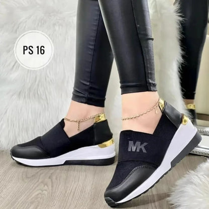 2024 Women's Casual Vulcanized Shoes - High Quality Thick Bottom Wedge Heel Sports Shoes, Autumn Skateboard Sneakers for Students