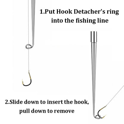 Deep Throat Fishing Hook Unhooker: Quick Uncoupling Tool for Carp Fishing - Stainless Steel Safety Extractor