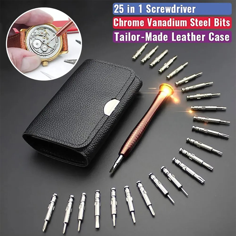 Mini Precision Screwdriver Set - 25 in 1 Electronic Torx Screwdriver Opening Repair Tools Kit for iPhone, Camera, Watch, Tablet, PC