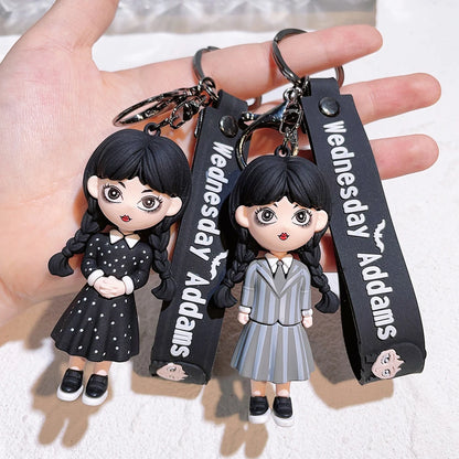 Wednesday Addams Horror Silicone Keychain - Thing Hand Doll, Schoolbag Pendant and Halloween Costume Prop