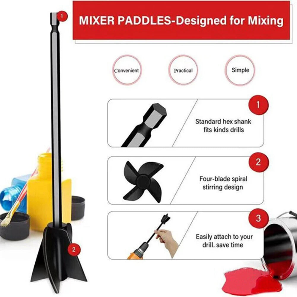 Epoxy Mixer Paint Drill Attachment | Spiral Blade Stirring Rod Tool | Paddle for Consistency in Liquids & Resin