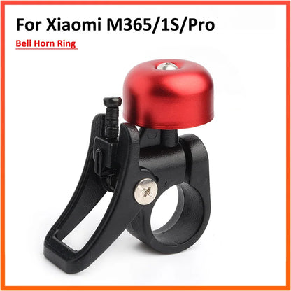 Aluminum Alloy Bell Horn Ring for Xiaomi Electric Scooter Mi 3 PRO M365 1S - Quick Release Mount with Red Cap