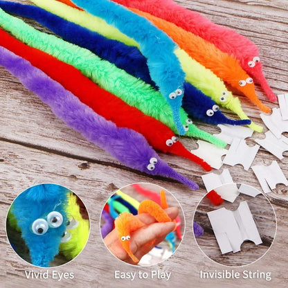 Kids Funny Worm Magic Props - Wiggly Twisty Worm with Invisible String