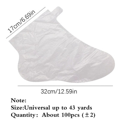 Hygienic Foot Care Essential: 100Pcs Transparent Disposable Foot Bags - Detox SPA Covers PE Plastic Foot Film to Prevent Infection, Chapped Feet Care Pedicure Tools