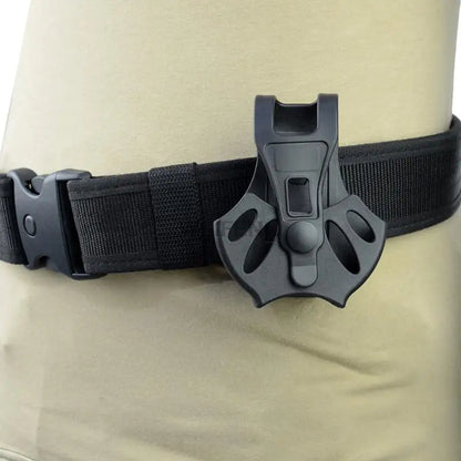 Tactical Handcuff Holster: 360 Degree Rotation Police Shackles Cover with Waist Belt Clip - Military Open Top Case Accessories