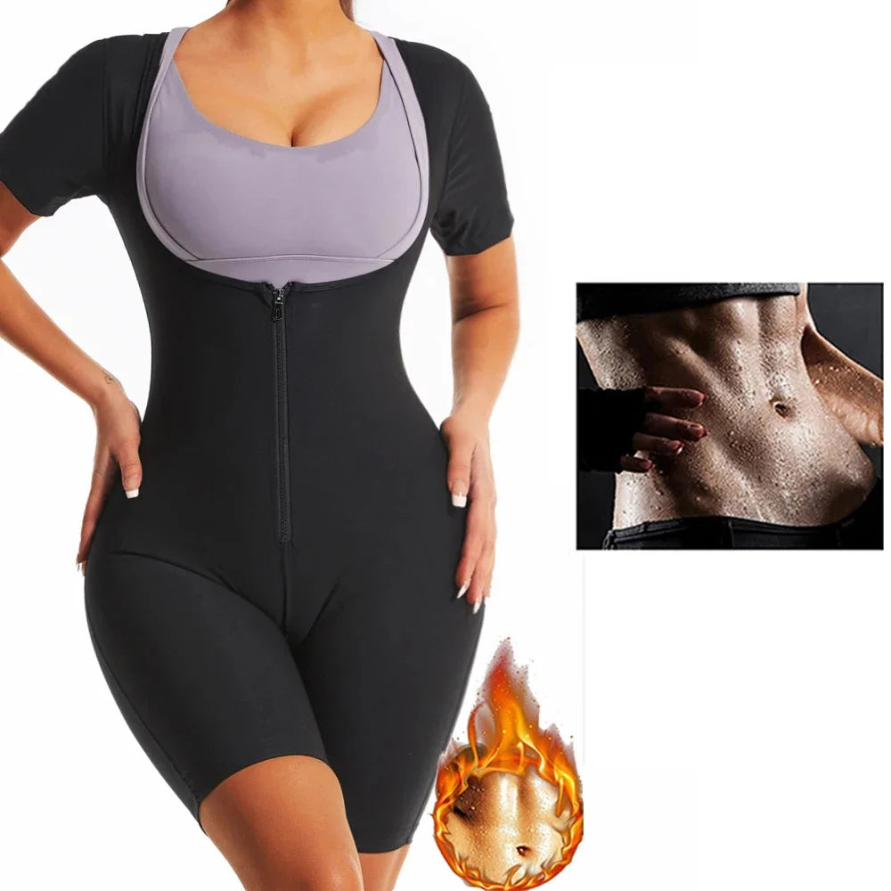 YBFDO Women's High Compression Bodysuit Shapewear - Sauna Sweat Suit for Belly Slimming, Weight Loss, and Body Shaping