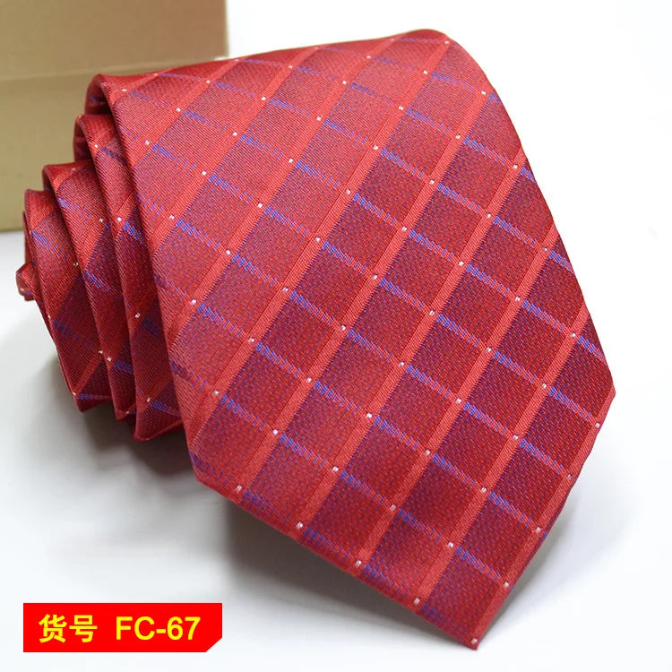 Men's Ties in 67 Styles - Solid, Stripe, and Floral Jacquard Neckties, 7-8cm Wide - Perfect for Daily Wear, Weddings and Gifts