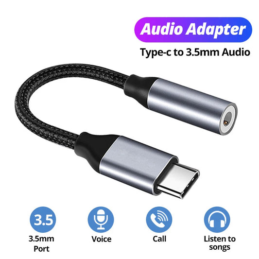 USB Type C to 3.5mm Aux Adapter - Type-C to 3.5mm Jack Audio Cable Converter for iPhone 15, Samsung Galaxy S21 Ultra, S20