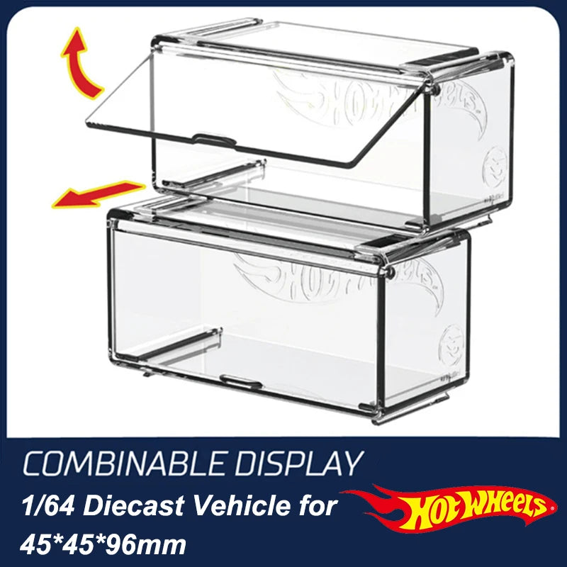 1/64 Diecast Model Car Display Box - High-Grade Storage Box with Fasteners for Hot Wheels and MiniGT (Car Not Included)