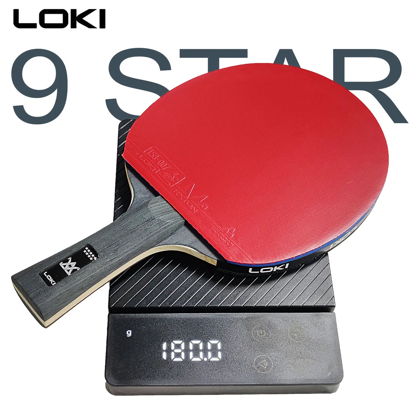 LOKI 9 Star Professional Table Tennis Racket - 5+2 Carbon Ping Pong Paddle with Sticky Rubbers, Ultra Offensive, Available in 6/7/8/9 Star Ratings