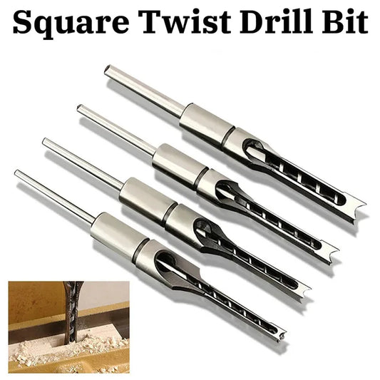 HSS Square Hole Drill Set - Woodworking Auger Mortising Chisel Drill Tools by JUSTINLAU - DIY Furniture Square Woodworking Drill