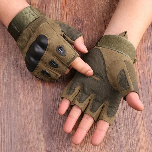 Men's Half Finger Outdoor Military Tactical Gloves - Sports Shooting, Hunting, Airsoft, Motorcycle, Cycling Gloves