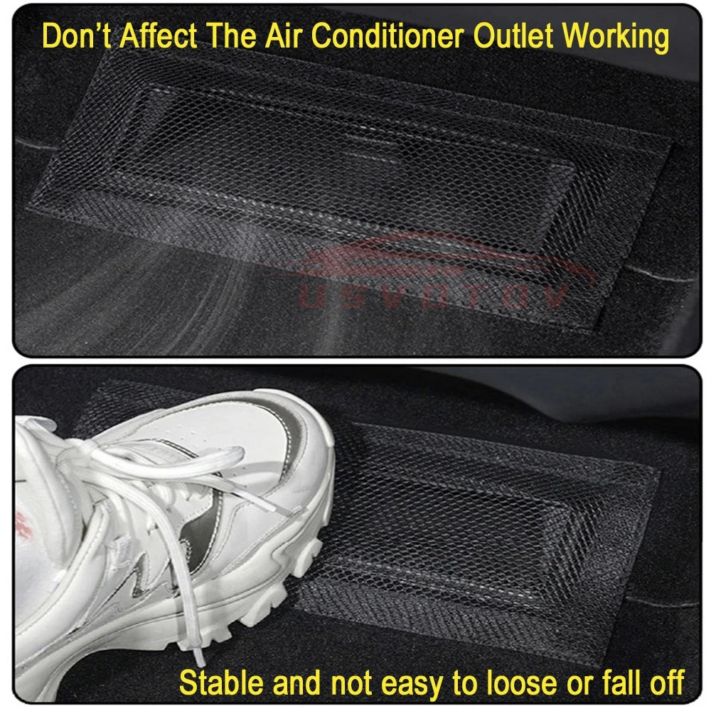 Tesla Model 3 Y Air Vents Cover: Under Seat Outlet Protector - Anti-Blocking Dust Mesh for 2021-2024 Interior Car Accessories