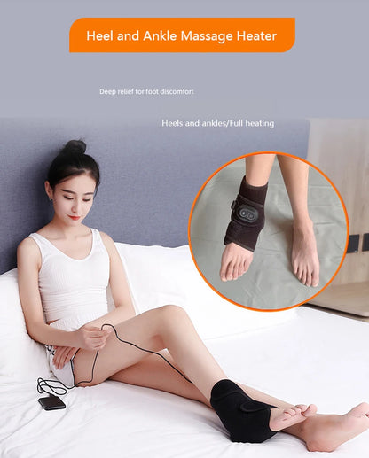 Foot Massager with Hot Compress and Vibration - USB-Powered Ankle Joint Protector Made of SBR Diving Material